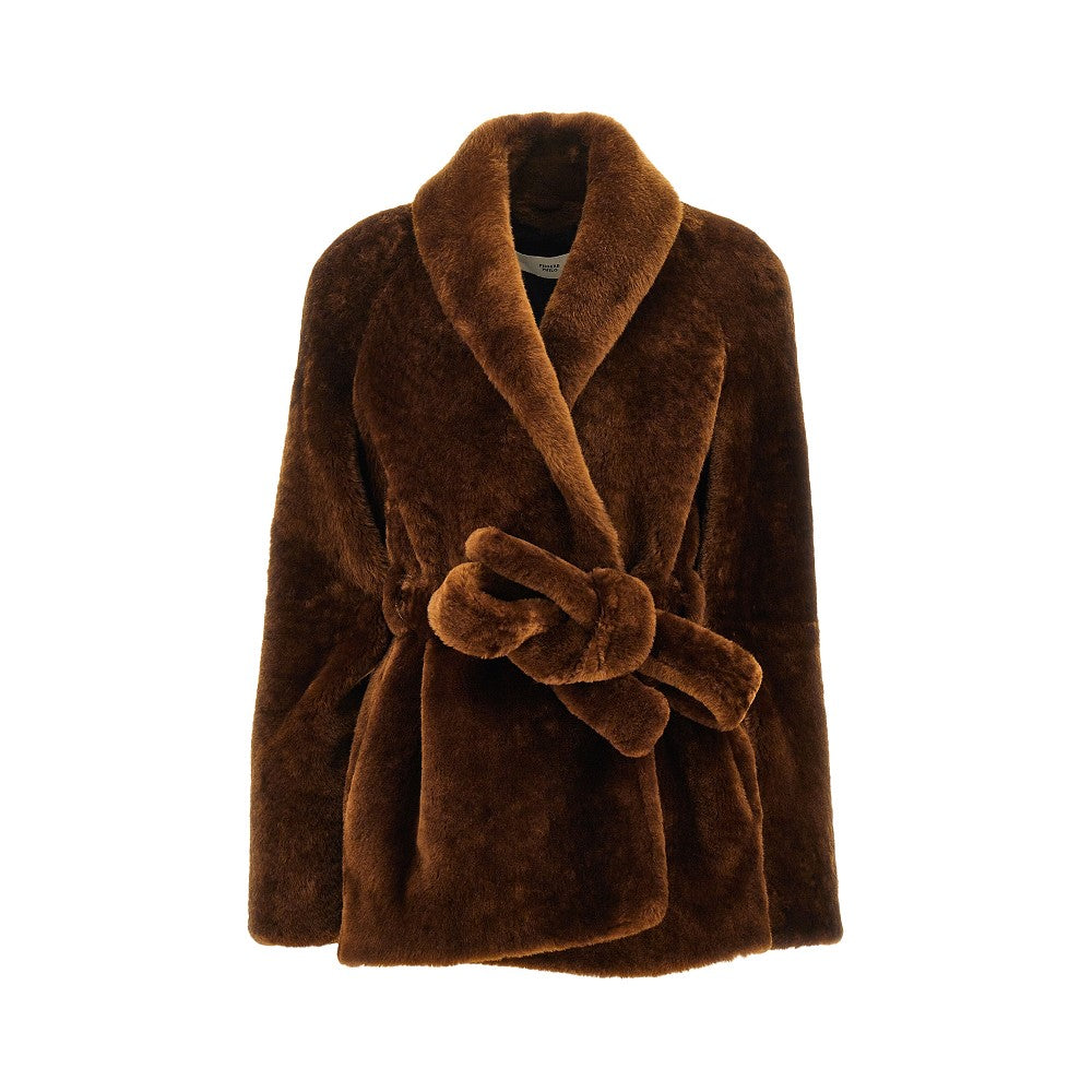 Phoebe Philo Fur belted robe jacket