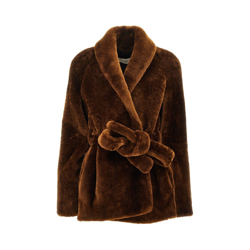 Phoebe Philo Fur belted robe jacket