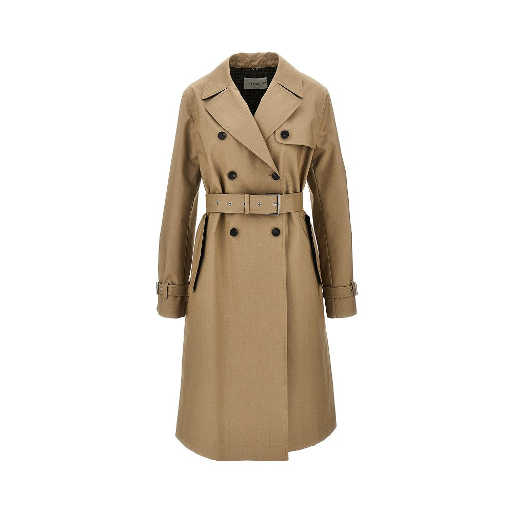 Fendi Mackintosh fabric double-breasted trench coat