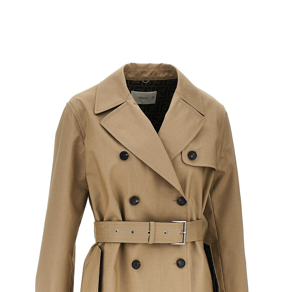 Fendi Mackintosh fabric double-breasted trench coat
