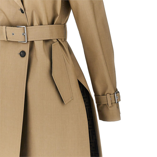 Fendi Mackintosh fabric double-breasted trench coat