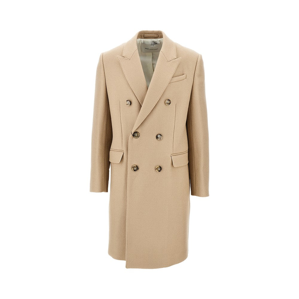 AMI Wool gabardine double-breasted coat