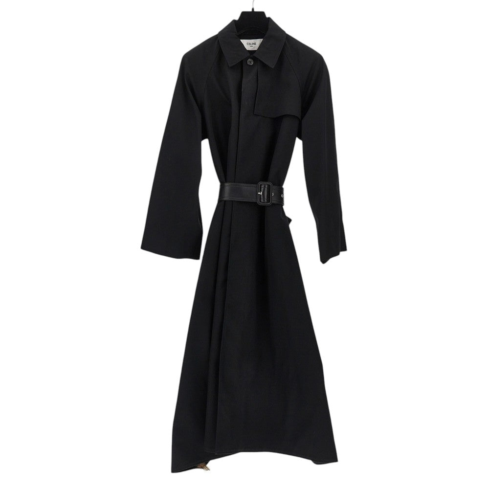 Celine Gabardine trench coat with leather belt