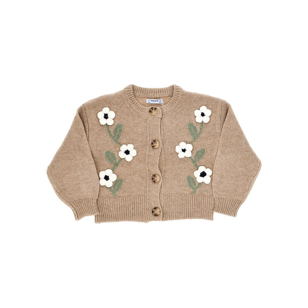 Mayoral Cotton-blend cardigan with flowers