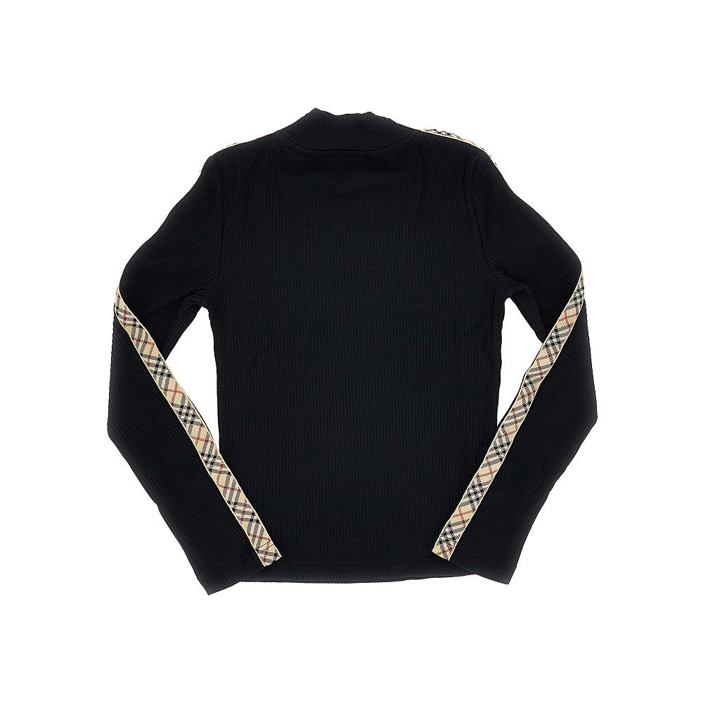BURBERRY Stretch cotton T-shirt with Check webbing