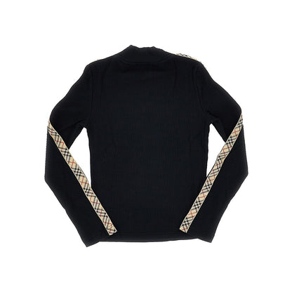 BURBERRY Stretch cotton T-shirt with Check webbing