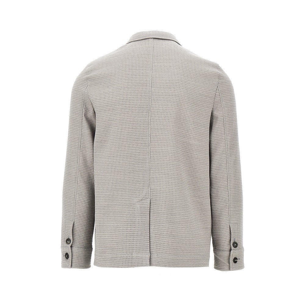 EMPORIO ARMANI Waffle jersey jacket with zip closure