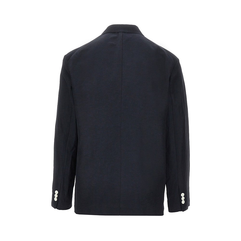 EMPORIO ARMANI Linen-blend double-breasted jacket