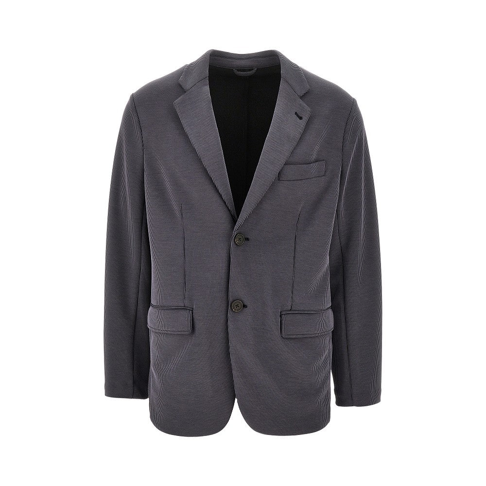 EMPORIO ARMANI Canneté fabric single-breasted blazer