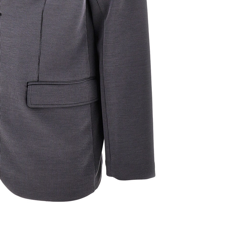 EMPORIO ARMANI Canneté fabric single-breasted blazer
