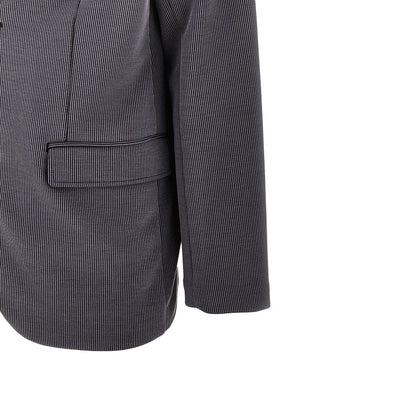 EMPORIO ARMANI Canneté fabric single-breasted blazer