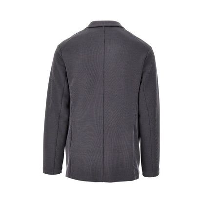 EMPORIO ARMANI Canneté fabric single-breasted blazer