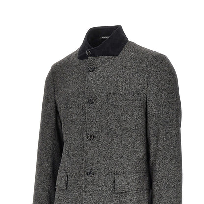 EMPORIO ARMANI Mouliné kniited jacket