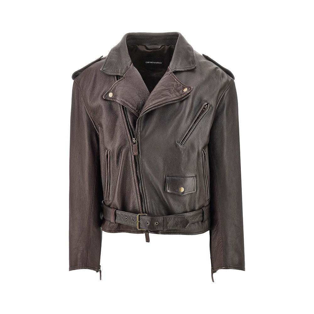 Emporio Armani Leather biker jacket