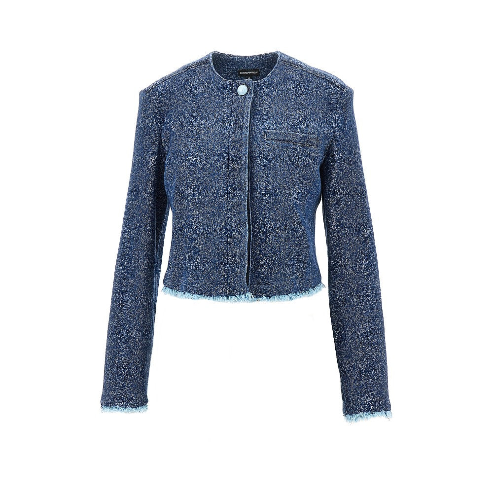 EMPORIO ARMANI Buttoned denim cropped jacket
