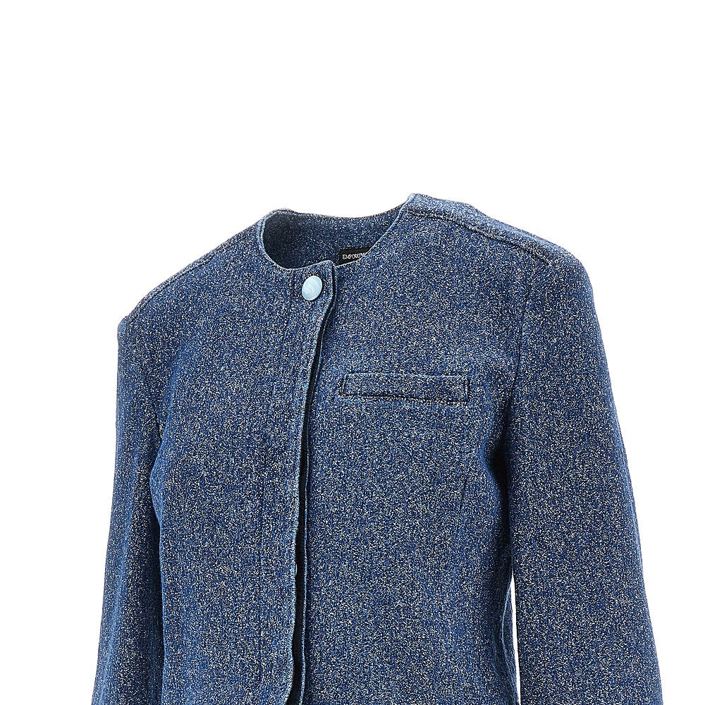 EMPORIO ARMANI Buttoned denim cropped jacket