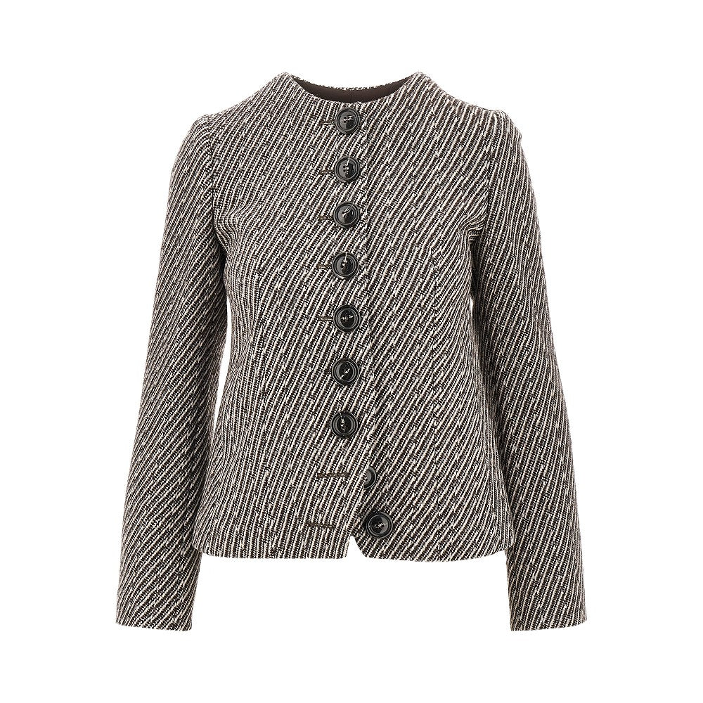EMPORIO ARMANI Diagonal striped wool-blend jacket