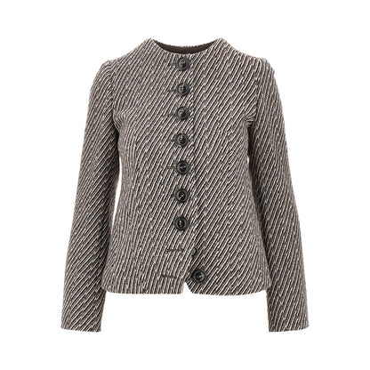 EMPORIO ARMANI Diagonal striped wool-blend jacket