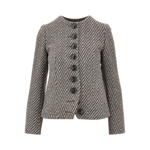 EMPORIO ARMANI Diagonal striped wool-blend jacket