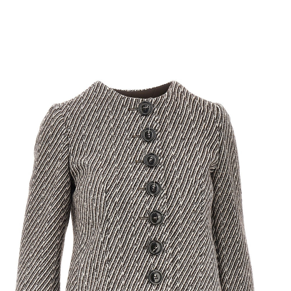EMPORIO ARMANI Diagonal striped wool-blend jacket
