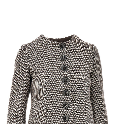 EMPORIO ARMANI Diagonal striped wool-blend jacket