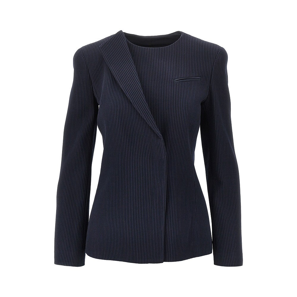 EMPORIO ARMANI Single-breasted canneté wool jacket