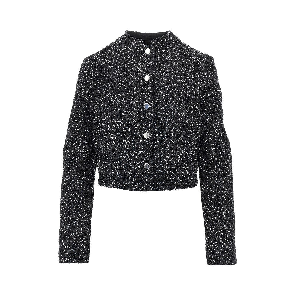 EMPORIO ARMANI Sequinned denim short jacket