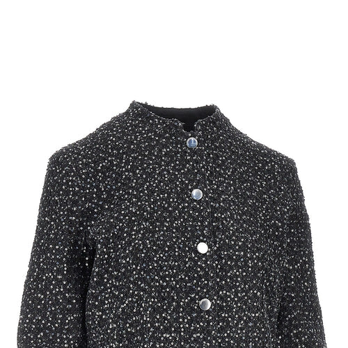 EMPORIO ARMANI Sequinned denim short jacket