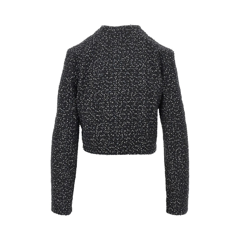 EMPORIO ARMANI Sequinned denim short jacket