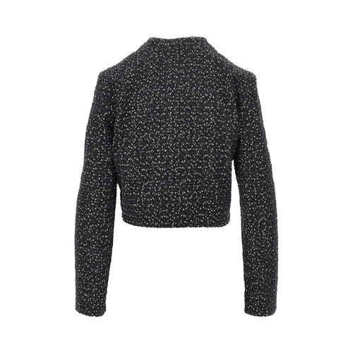 EMPORIO ARMANI Sequinned denim short jacket