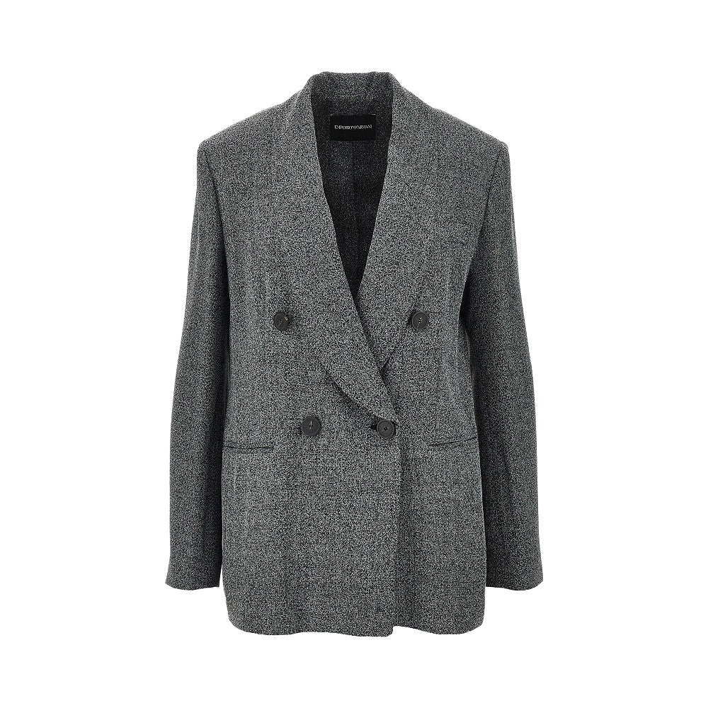 EMPORIO ARMANI Mouliné fabric double-breasted jacket