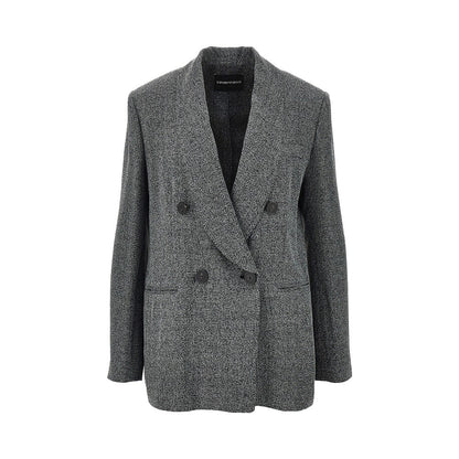 EMPORIO ARMANI Mouliné fabric double-breasted jacket