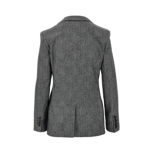 EMPORIO ARMANI Wool-blend single-breasted flannel jacket