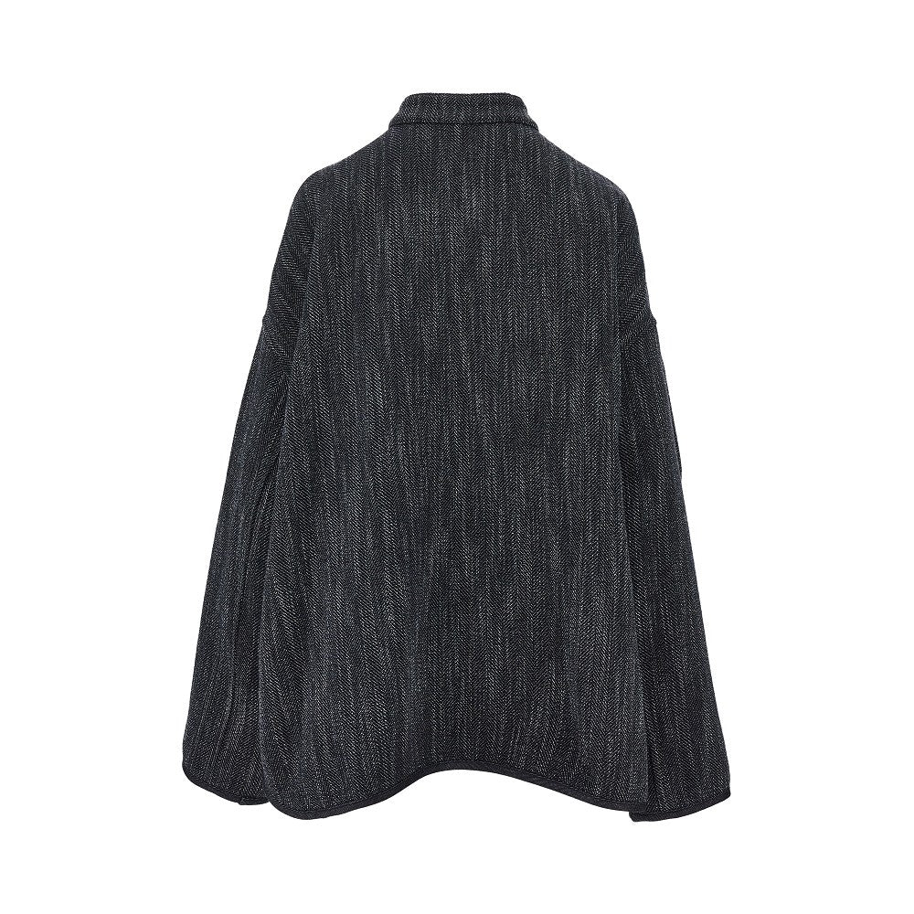 EMPORIO ARMANI Wool-blend reversible oversized jacket