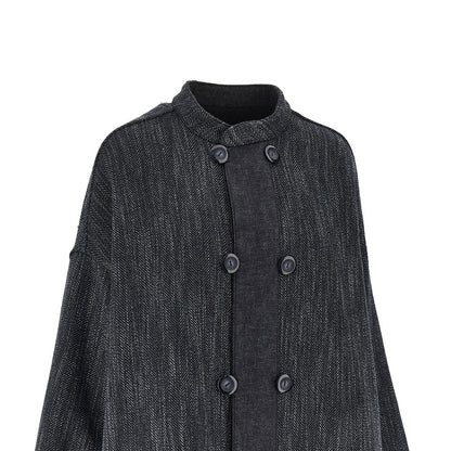 EMPORIO ARMANI Wool-blend reversible oversized jacket