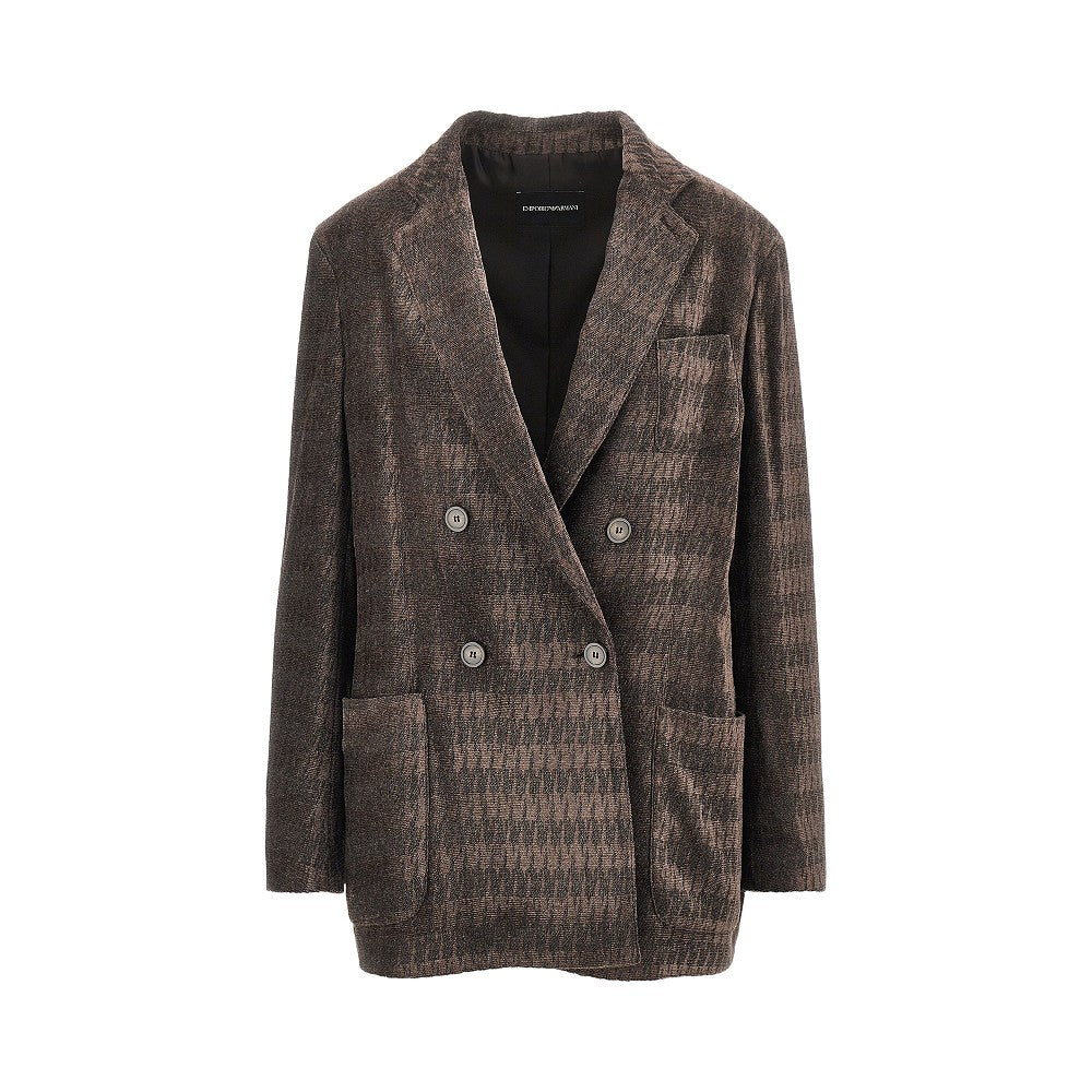 Emporio Armani Jacquard chenille double-breasted jacket