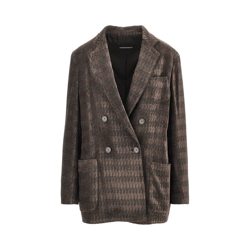 Emporio Armani Jacquard chenille double-breasted jacket