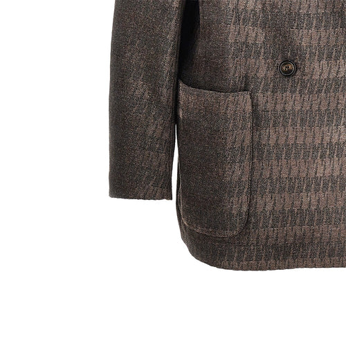 Emporio Armani Jacquard chenille double-breasted jacket