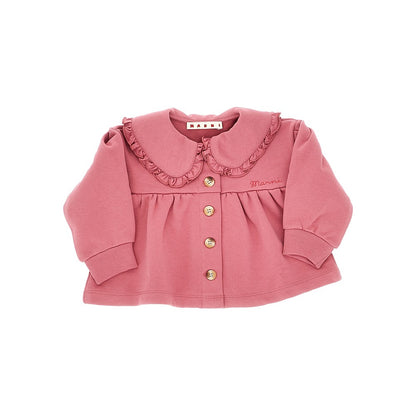 MARNI French terry jacket with ruffled collar