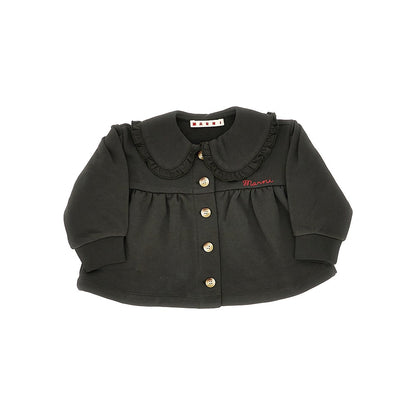 MARNI French terry jacket with ruffled collar