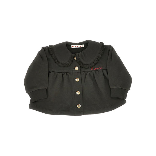 MARNI French terry jacket with ruffled collar