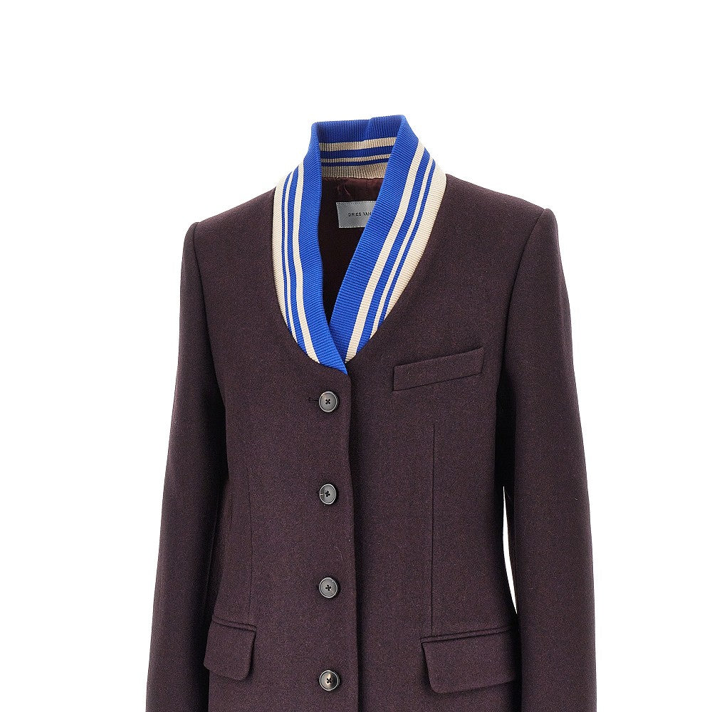 Dries Van Noten Cloth jacket with ribbed collar