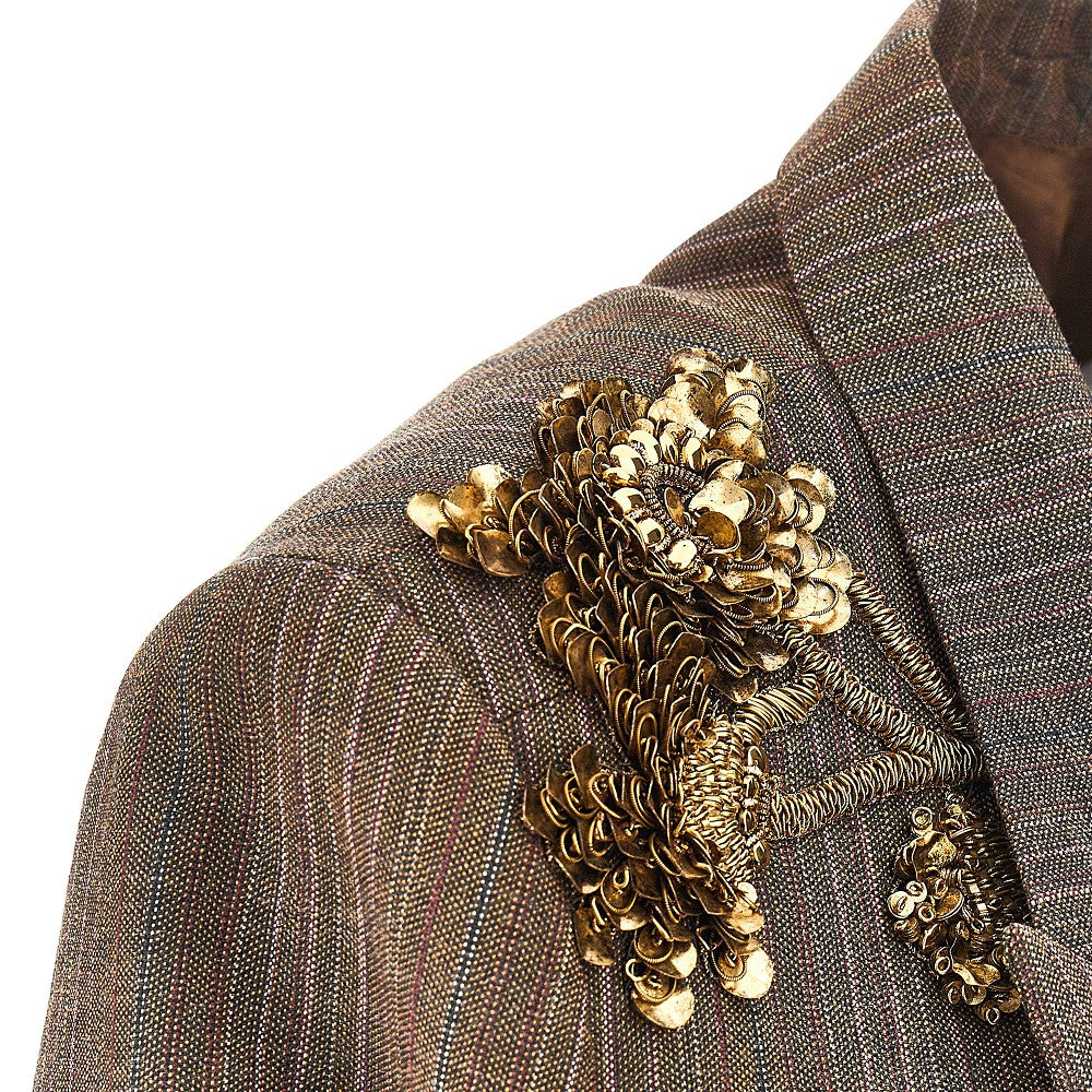 Dries Van Noten Embroidered oversized double-breasted jacket