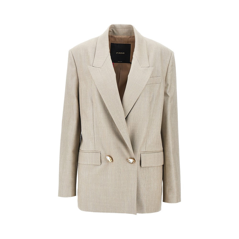 PINKO Lurex wool-blend double-breasted jacket