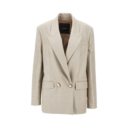 PINKO Lurex wool-blend double-breasted jacket