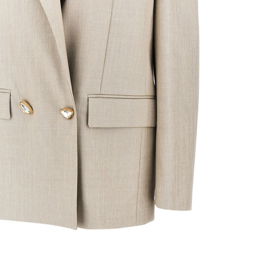 PINKO Lurex wool-blend double-breasted jacket