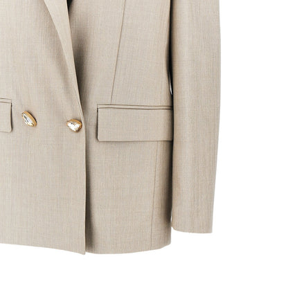 PINKO Lurex wool-blend double-breasted jacket