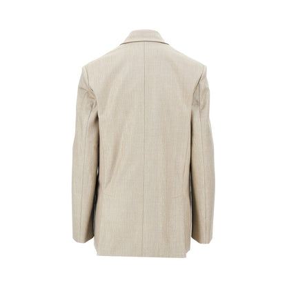 PINKO Lurex wool-blend double-breasted jacket