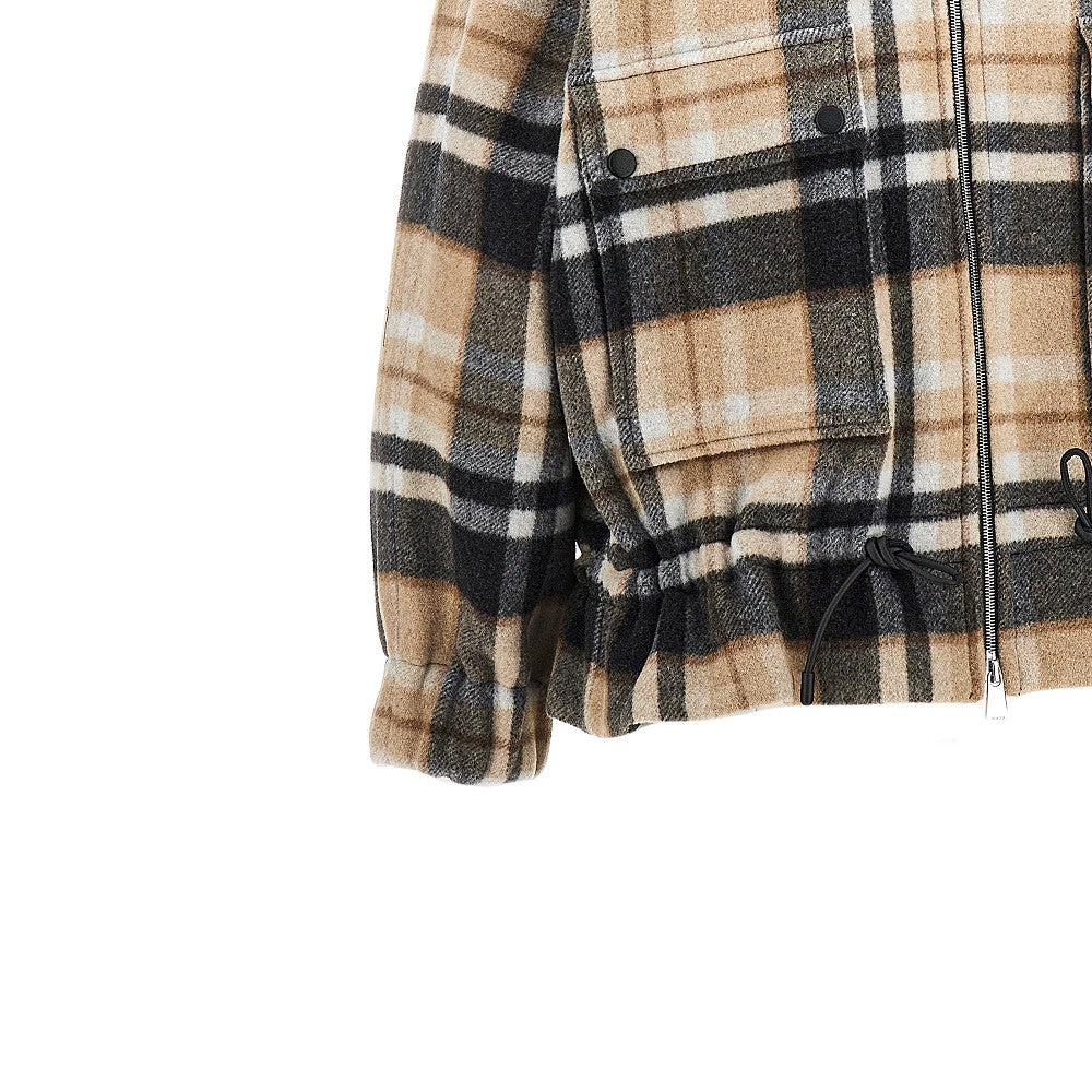 PINKO Wool-blend caban with Check motif