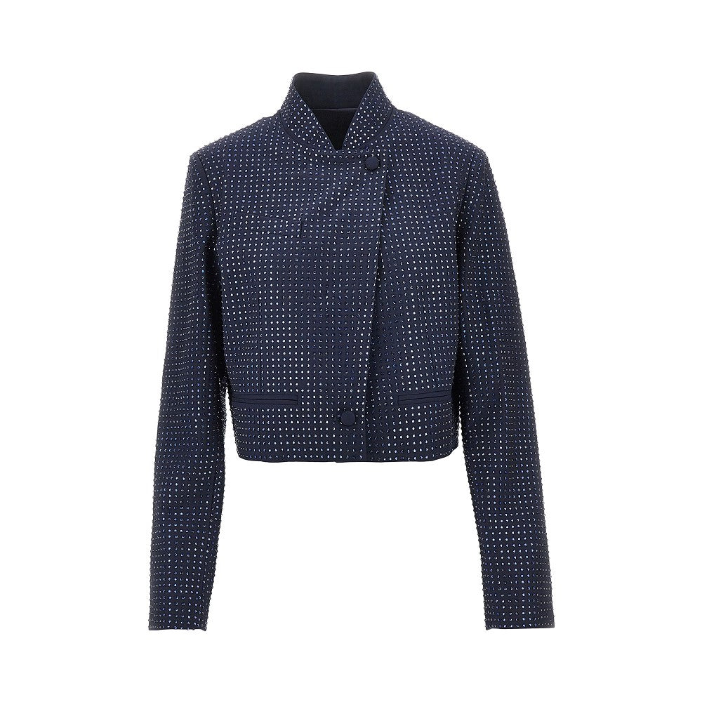 PINKO Strass-embellished cropped jacket